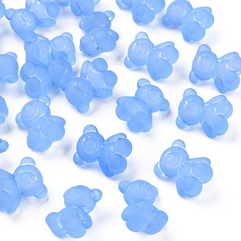 Transparent Acrylic Beads, Frosted, Bear, Cornflower Blue, 18.5x15.5x11mm, Hole: 2.5mm, about 330pcs/500g