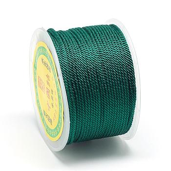 Nylon Threads, Milan Cords/Twisted Cords, Teal, 1.5~2mm, about 54.68 yards(50m)/roll
