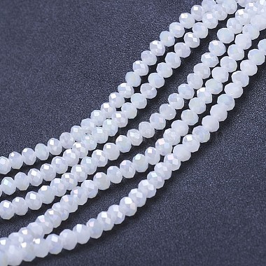4mm Snow Rondelle Glass Beads