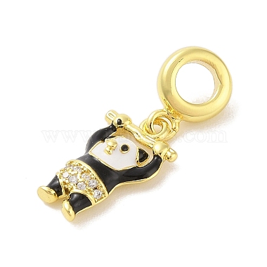 Rack Plating Brass Micro Pave Clear Cubic Zirconia Enamel European Dangle Charms(KK-S380-27G-02)-2