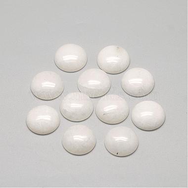 10mm White Half Round White Jade Cabochons