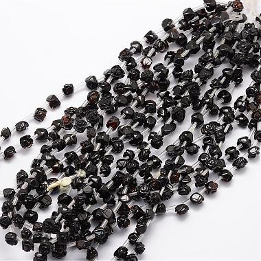 10mm Flower Black Agate Beads