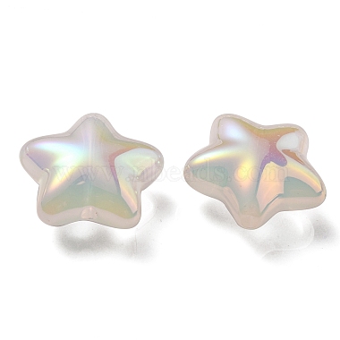 UV Plating Rainbow Iridescent Imitation Jelly Acrylic Beads(OACR-C007-07D)-2