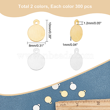600Pcs 2 Colors Flat Round Iron Charms(IFIN-AR0001-21)-2