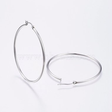 304 Stainless Steel Big Hoop Earrings(X-EJEW-F105-04P)-2