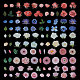 5 Bags 5 Styles PVC Plastic Floral Self Adhesive Decorative Stickers(STIC-CP0001-07)-1