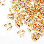 Brass Wire Guardian, Nickel Free, Real 18K Gold Plated, 4.5x4x1mm, Hole: 0.5mm(KK-R037-146KC)