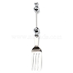 201 Stainless Steel Tableware, Beadable Flatware, with Alloy Findings, Fork, Stainless Steel Color, 164x23.6x16mm(FIND-G060-03D)