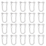 10Pair 304 Stainless Steel Ball Stud Earring, with 304 Stainless Steel Cable Chains, Stainless Steel Color, 52mm, 10pair/set(EJEW-UN00022)