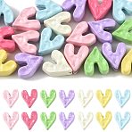 20Pcs Alloy Beads, Heart, for DIY Accessories, Mixed Color, 9x8x5mm, Hole: 1.6mm, 7 styles(FIND-FS0004-85)