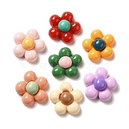 Opaque Resin Decoden Cabochons, 5-Petal Flower, Mixed Color, 25x9.6mm(RESI-B023-07)