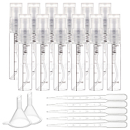 Empty Portable Glass Spray Bottles, Fine Mist Atomizer, with Plastic Dust Cap, Refillable Bottle, Clear, 14x76mm, Capacity: 5ml, 38pcs/box(MRMJ-FH0001-05B)