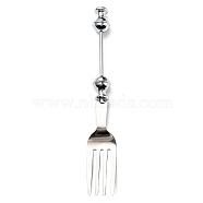 201 Stainless Steel Tableware, Beadable Flatware, with Alloy Findings, Fork, Stainless Steel Color, 164x23.6x16mm(FIND-G060-03D)