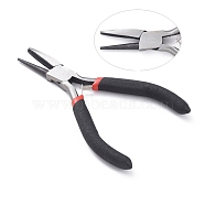 Carbon Steel Jewelry Pliers, Round Nose and Flat Forming Pliers, Polishing, One Groove Side, Size: about 12cm long, 7cm wide, 1cm thick(PT-242Y)