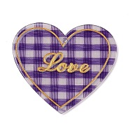 Valentine's Day Acrylic Pendants, Love, Purple, 44.5x50x2mm, Hole: 2mm(OACR-R268-04A)
