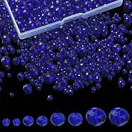 8 Strands 4 Size Transparent Glass Beads Strands, Faceted, Rondelle, Blue, 3~8x2~6mm, hole: 0.4~1mm, 65~155Pcs/strand, 15~16.9 inch(38~43cm), 2 Strands/size(EGLA-YW0003-09B)