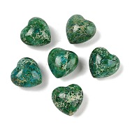 Dyed Natural Imperial Jasper Heart Palm Stone, Healing Pocket Tone for Reiki Energy Balancing Meditation Gift, Green, 19.5~20.5x20~20.5x13~14mm(G-Q021-03F)