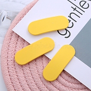 Frosted Plastic Snap Hair Clips, with Metal Clip, for Women and Girls, Rounded Rectangle, Gold, 56x20mm(OHAR-PW0001-445E)