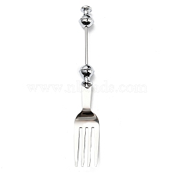201 Stainless Steel Tableware, Beadable Flatware, with Alloy Findings, Fork, Stainless Steel Color, 164x23.6x16mm(FIND-G060-03D)
