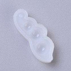 Pendant Silicone Molds, Resin Casting Molds, For UV Resin, Epoxy Resin Jewelry Making, Sweet Broad Pea, White, 45x17x9mm, Hole: 2mm(DIY-G010-34A)