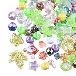 Opaque Acrylic Beads & Pendants, Mixed Shapes, Mixed Color, 4~29x4~20.5x4~9mm, Hole: 0.8~4mm(sgMACR-SZ0001-45)