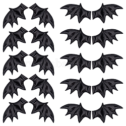 Leather Bat's Left & Right Wing Ornament Accessories, for Hair Ornament & Costume Accessory, Black, 60x35x2mm, 20pcs/style(DIY-GF0005-62B)