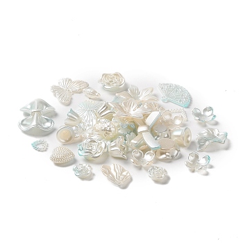DIY Baroque Jewelry Making Finding Kit, Including Gradient Acrylic Charms and Beads, Mixed Shapes, Cyan, 8.5~34.5x8.5~34.5x2~10mm, Hole: 1.4~2.7mm, 1086pcs/500g