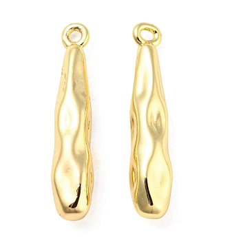 Brass Pendants, Teardrop Charms, Real 18K Gold Plated, 22x4mm, Hole: 1mm