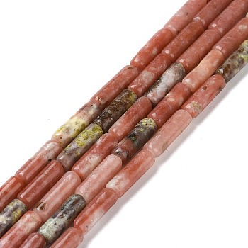 Natural Plum Blossom Jade Beads Strands, Column, 13x4mm, Hole: 1.4mm, about 28~32pcs/strand, 15.63''(39.7cm)