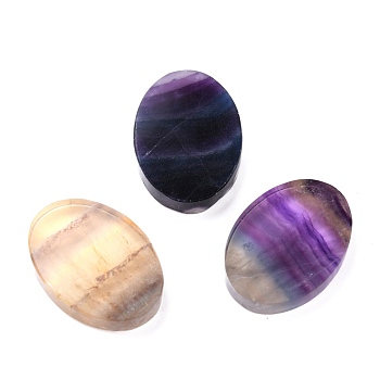 Natural Fluorite Oval Palm Stone, Reiki Healing Pocket Stone for Anxiety Stress Relief Therapy, 34x24x5.5~6mm