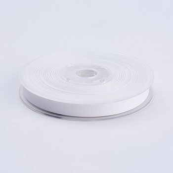 Double Face Matte Satin Ribbon, Polyester Satin Ribbon, White, (3/8 inch)9mm, 100yards/roll(91.44m/roll)