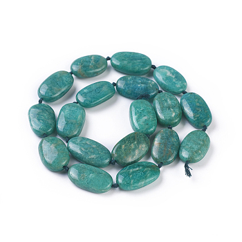 Natural Amazonite Beads Strands, Oval, 19~23x12~14x5~8mm, Hole: 0.8mm, about 18pcs/strand, 16.7 inch(42.5cm)