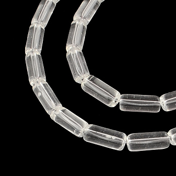 Transparent Glass Bead Strands, Tube, Clear, 10x4mm, Hole: 0.5mm, about 32~33pcs/strand, 12.5 inch