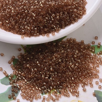 MIYUKI Delica Beads, Cylinder, Japanese Seed Beads, 11/0, (DB0121) Apricot Topaz Gold Luster, 1.3x1.6mm, Hole: 0.8mm, about 2000pcs/bottle, 10g/bottle