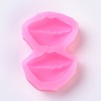 Food Grade Silicone Molds, Fondant Molds, For DIY Cake Decoration, Chocolate, Candy Mold, Lip, Pink, 70x50x13mm