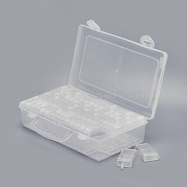 Clear Rectangle Plastic Beads Containers