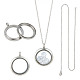 DIY Blank Dome 304 Stainless Steel Locket Pendant Necklace Making Kit(STAS-DR0001-02P)-1