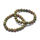 Bracelets extensibles de perles naturelles unakite(X-BJEW-K212-A-006)-1