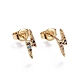 Brass Micro Pave Cubic Zirconia Flash Stud Crawler Earrings(EJEW-L224-24G)-1