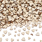1000Pcs Undyed Natural Wood Beads, No Hole/Undrilled, Heart, Blanched Almond, 5~11.5x5.5~12x2.5mm(WOOD-SC0002-34)
