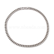 304 Stainless Steel Curb Chains Necklace for Women, Stainless Steel Color, Link: 15x11x3.5mm, 24.80 inch(63cm)(NJEW-E155-02P-02)