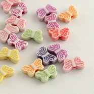 Craft Style Acrylic Beads, Butterfly, Mixed Color, 8x13x4mm, Hole: 2mm, about 1800pcs/500g(MACR-Q157-M27)
