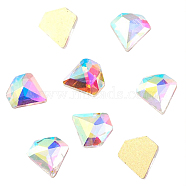 Glass Rhinestone Nail Art Decoration Accessories, Diamond Shape, Crystal AB, 7x6.5x2mm, 15pcs/bag(MRMJ-S035-04R)