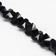 Crystal Glass Butterfly Beads Strands, Faceted, Black, 8x10x6mm, Hole: 1mm, about 49pcs/strand, 15.4 inch(EGLA-F041-D01)