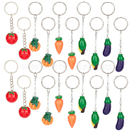 Nbeads DIY Vegetables Themed Keychain Making Kits, Resin Pendants, Resin Keychain, 316 Stainless Steel Keychain Clasp Findings, Mixed Color(DIY-NB0004-62)