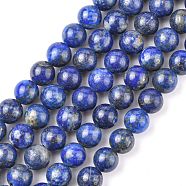 Natural Lapis Lazuli Beads Strands, Round, Royal Blue, 8mm, Hole: 1mm, about 46pcs/strand, 15.7 inch(X-G-G099-8mm-7)