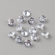 Cubic Zirconia Cabochons, Faceted, Diamond, Clear, 5x2.8mm(ZIRC-WH0006-08A)