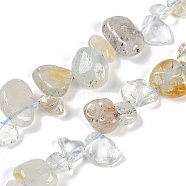 Natural Topaz Nuggets Beads Strands, 7.5~11.5x9~13x4~6.5mm, Hole: 0.8~1mm, about 62~68pcs/strand, 14.96~15.55''(38~39.5cm)(G-B125-A16-01)