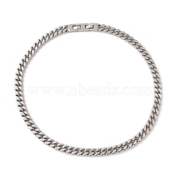304 Stainless Steel Curb Chains Necklace for Women, Stainless Steel Color, Link: 15x11x3.5mm, 24.80 inch(63cm)(NJEW-E155-02P-02)