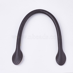 (Holiday Stock-Up Sale)Cowhide Bag Handles, for Bag Straps Replacement Accessories, Coconut Brown, 352~355x11x14~15mm, Hole: 1.5mm(FIND-T054-05B)
